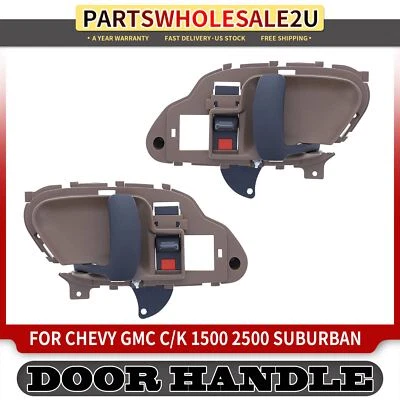 Manija de puerta interior delantera o trasera beige + gris 2 piezas para Chevrolet C1500 C2500 C35 Foto 1 de 4