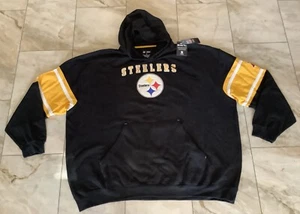 Sudadera con Capucha Pittsburgh Steelers Negra/Dorada 6X Algodón Logotipo Equipo Primario Pullover Nueva con Etiquetas - Imagen 1 de 8