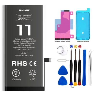 Ersatz Akku für apple iPhone 11 Batterie 4500 mAh Hohe Kapazität Battery + tool - Bild 1 von 4
