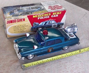 Vintage Mercedes Benz Bump'N'Go Police Car With Jumbo Siren. (Yonezawa) 13 INCH. - Picture 1 of 9