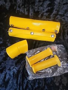 NOS Yellow Grips And Pads Old School BMX Bicycle Winner Circle Mongoose Redline