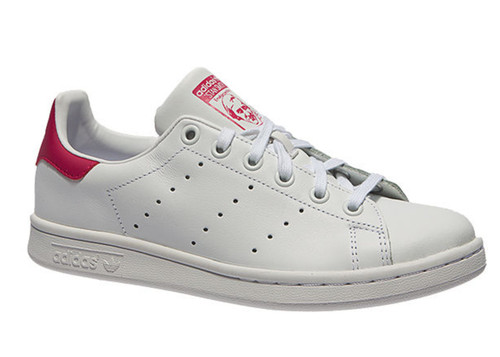 Scarpe da ginnastica Adidas Stan Smith J ragazze più grandi UK 5 EU 38 bianche e rosa in pelle