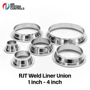 Unión de revestimiento de soldadura RJT | 1", 1,5", 2" | Acero inoxidable 316 | Higiénico BS4825 - Imagen 1 de 13