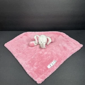Blankets & Beyond Pink Gray Elephant Lovey Security Blanket Lovie Target EUC - Picture 1 of 21