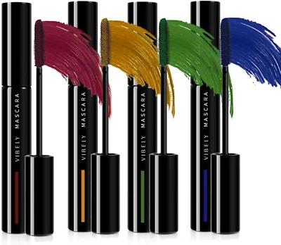 4 Colours Coloured Mascara, Colorful Mascara Blue Purple Green Red Mascara Water - image 1 of 4