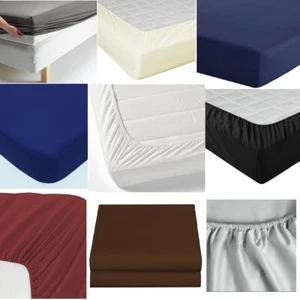 1 PC Elasticate Bottom/Fitted Sheet 600 TC Cotton King Cal-King Pocket up to 17" - Picture 1 of 31