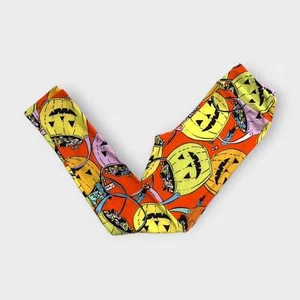 LuLaRoe Tween Halloween Leggings Orange Yellow Pumpkin Pails NEW Size 00-0 - Picture 1 of 6