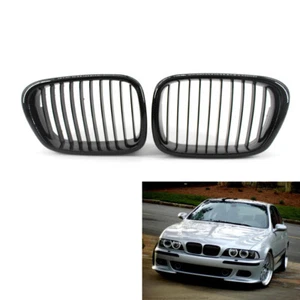 Pair Gloss Black Front Kidney Grille Grilles for BMW E39 M5 99-03 5 Series 540i - Picture 1 of 7