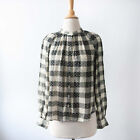 Anthropologie Pilcro Embroidered Checked Button Down Shirt Top Xs