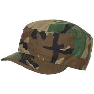 BDU STYLE FIELD HAT ARMY COMBAT PATROL CAP COTTON RIPSTOP US WOODLAND CAMO S-XXL - Picture 1 of 6