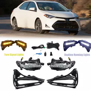 LED Double Color Fog Light DRL Turn Signal For 2017-2019 Toyota Corolla L LE XLE - Bild 1 von 22