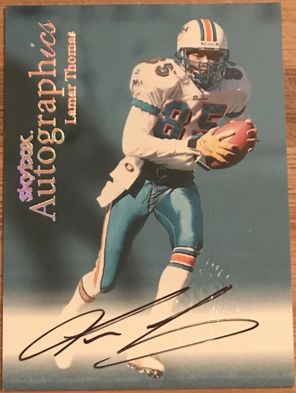 1999 Skybox Premium Autographics Lamar Thomas #75 Miami Dolphins - Image 1 of 2