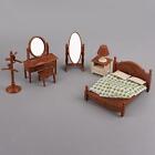 Puppenhaus-Schlafzimmer-Set, Lebensszenen, Miniatur-Stuhl, Schminktisch,