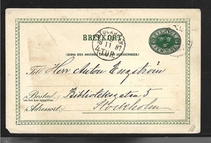 Sweden Postal Card 1887 – Advertising Message to Stockholm – Used - Picture 1 of 2