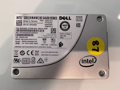 Intel DC S4500 Series 480GB SSD | 2.5in SATA | 6Gbps | 0FH94G | SSDSC2KB480G7R - Image 1 of 2