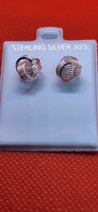 Aretes de plata de ley 925 con nudo de amor hechos en Italia - Imagen 1 de 6