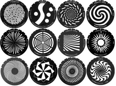 Gobos de acero inoxidable Rosco “C” tamaño 150 mm 6 pulgadas de diámetro grupo de 12 #2 Foto 1 de 2