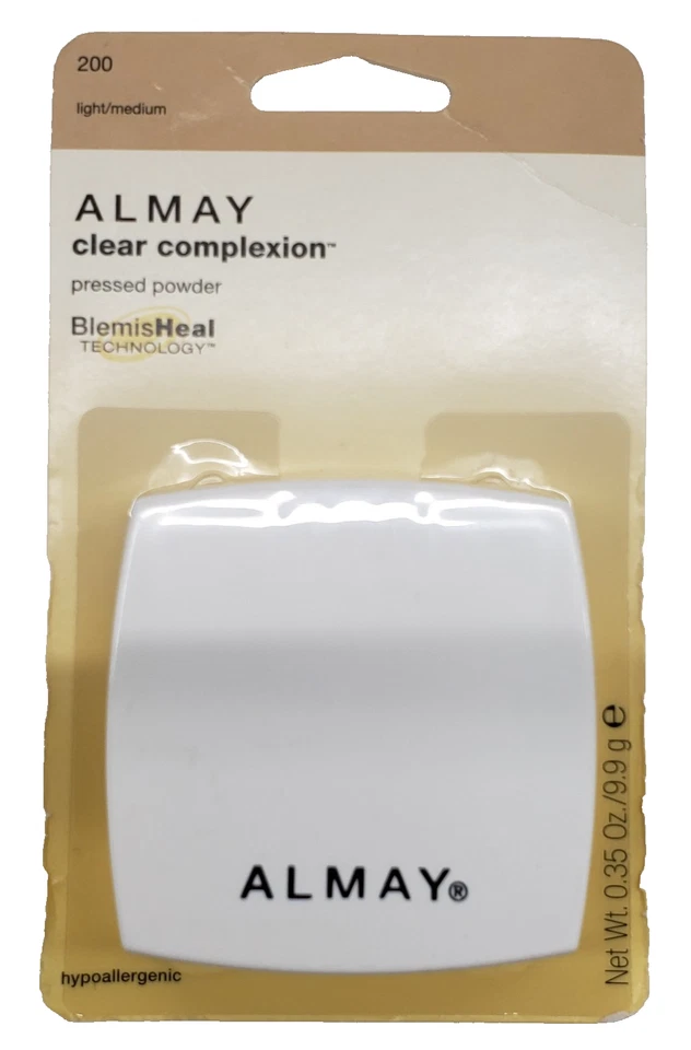 NEW Almay Clear Complexion Pressed Powder BLEMISHEAL-200 LIGHT/MEDIUM - Image 1 of 1