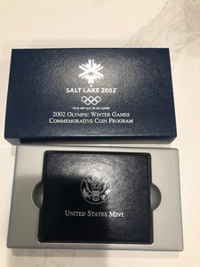 2002 PROOF SILVER - Olympic Winter Games Salt Lake Commemorative Dollar Coin - Picture 1 of 3