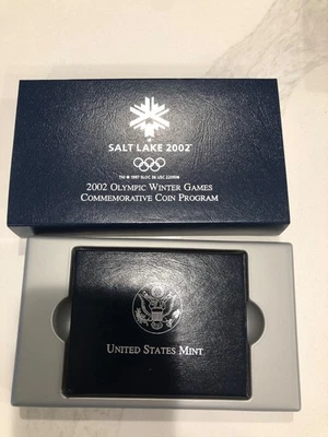 2002 PROOF SILVER - Olympic Winter Games Salt Lake Commemorative Dollar Coin - Image 1 of 3