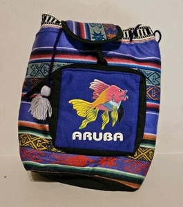 Mochila de recuerdo Aruba pequeña colorida bohemia  - Imagen 1 de 8