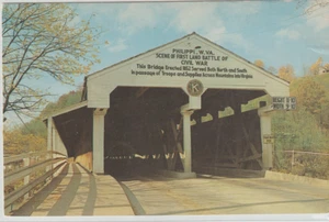 PUENTE CUBIERTO, PHILIPPI WEST VIRGINIA POSTAL VINTAGE 2X37 SIN PUBLICAR - Imagen 1 de 2