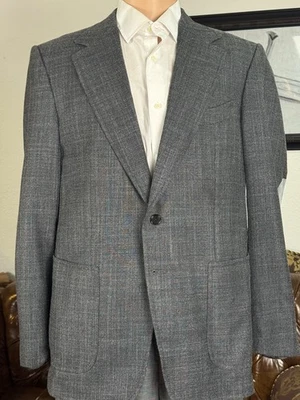 Tom Ford Gray Wool Silk Sport Jacket Blazer Suede 52IT 42R US Notch Lapel EUC - Image 1 of 4
