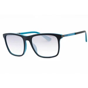Police Men's Sunglasses Blue Turquoise Acetate Square Full Rim Frame SPLA56 WTRX - Picture 1 of 2