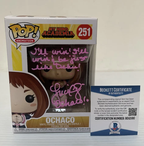 Luci Christian Signed Ochaco MY HERO ACADEMIA Exclusive Funko Pop BECKETT COA 10 Cover