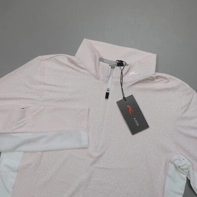 KJUS SUNSHINE Printed Half Zip Blush Pink Lightweight Midlayer Women's Sport Fit - Image 1 of 4
