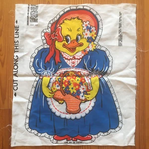 Vintage 1990s Cut Sew Stuffing DORIS DUCK Fabric Panel to Make Soft Toy 16" Tall - Picture 1 of 7
