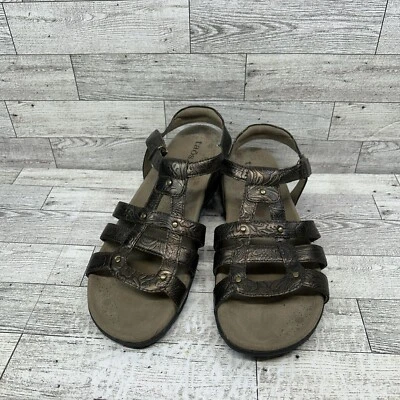 Sandalias de cuero Taos Trophy metálicas bronce para mujer talla 10/41 hebilla de gancho y bucle Foto 1 de 4