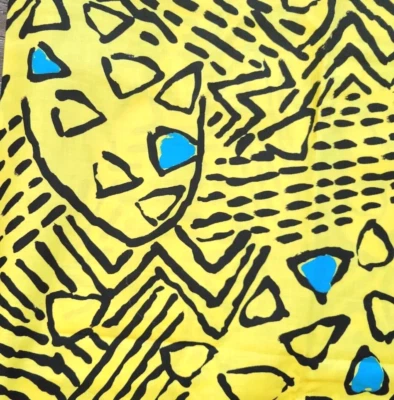 Fabric Cranston abstract yellow jungle bold Cotton Kids material cotton 43"x58" - Image 1 of 4