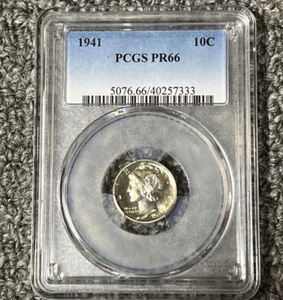 1941 Mercury Dime PCGS PR66 - Picture 1 of 4
