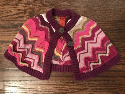 Suéter con capucha tejido Missoni For Target para niñas pequeñas púrpura Chevron talla XS 4/5 Foto 1 de 2