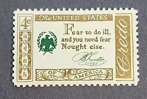Scott #1140 US Briefmarke "Credo-Fear to do ill" 4 CENT 1960 POSTFRISCH - Bild 1 von 3
