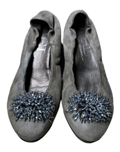 ATTILIO GIUSTI LEOMBRUNI SZ 9 WOMEN FLATS GRAY ITALY COMFORT ANKLE. PRE OWNED - Picture 1 of 8