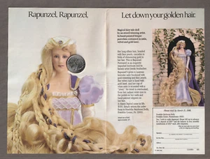 Vintage 1988 FRANKLIN Heirloom DOLL Magazine AD ~ RAPUNZEL - Picture 1 of 1