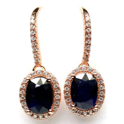 Wunderschöne Ohrringe mit natürlichen blauen ovalen Saphiren - Bild 1 von 3