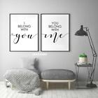 I Belong with You, You Belong With Me , Set of 2 Print, Minimalist Home Wall Art