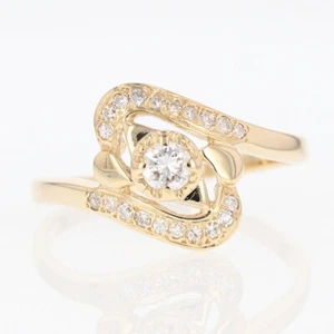 .43ctw Diamond Solitaire with Accents Engagement Ring 14k Yellow Gold Size 11.5 - Picture 1 of 6