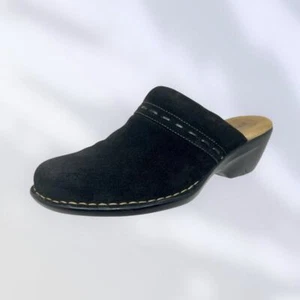 Softspots Mule Clogs Black Suede Comfort Shoes Womens 9 Wide 00.1=I.10.9 - Picture 1 of 10
