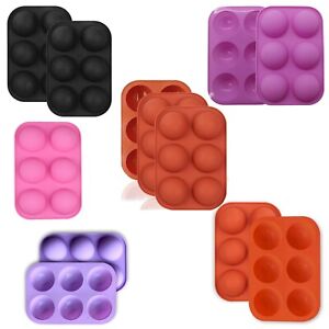 Silicone Moulds Half Sphere Tray Cake Jelly Pudding Baking Muffins Soap 6 Cavity