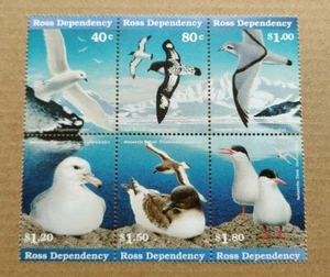 1997 New Zealand Antarctic Sea-Bird Ross Dependency 6v Stamps Block Mint NH - Picture 1 of 2