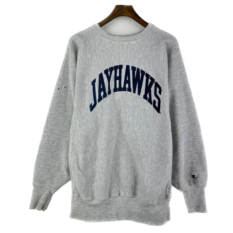 Vintage Champion Reverse Weave Kansas Jay Hawks College 90s Sweatshirt Size XL Cover