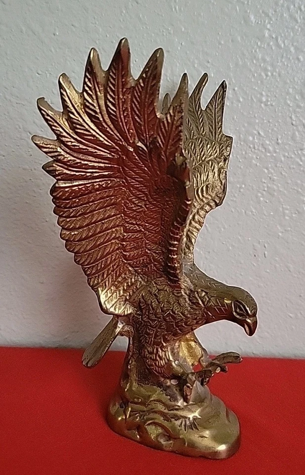 Estatua de águila calva americana de latón macizo de colección alas extendidas... Foto 1 de 4
