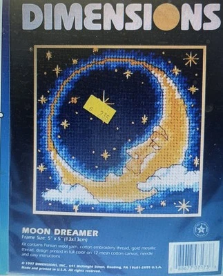 Dimensions Needlepoint Moon Dreamer STARTED 1997 - Image 1 of 4
