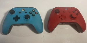 Xbox One Wireless Controller Model 1708 Red missing battcover /Blue ?model Parts - Picture 1 of 7