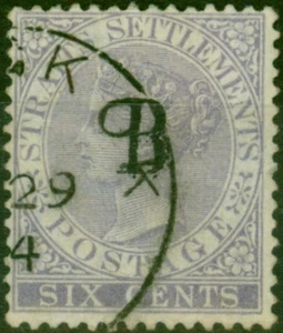 Bangkok 1884 6c Lilac SG19 Fine Used (2) - Picture 1 of 1