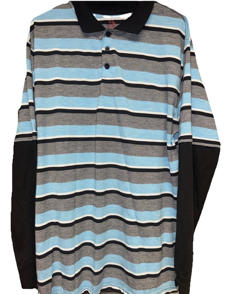Long Sleeve Polo Collard Shirt  Striped By Swiss Cross XL - Image 1 of 4